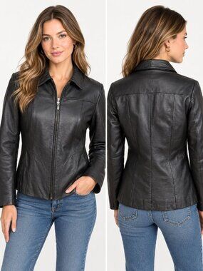 Vintage 90s Wilsons Leather Womens Black Leather Jacket Thinsulate Quilted Size